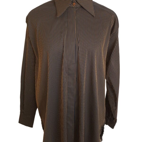 Camisa oversize rayas tabaco Monica Lendinez