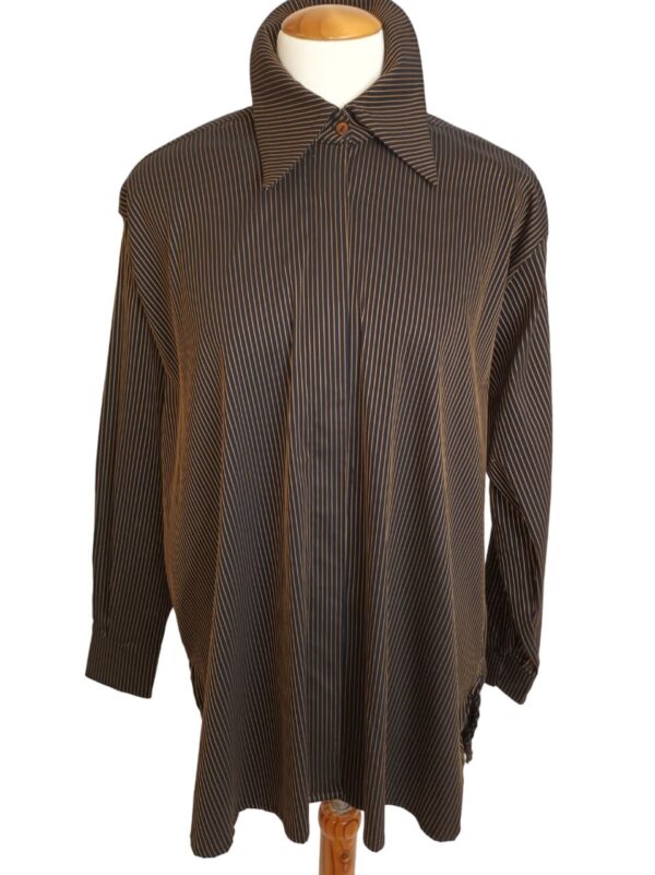 Camisa oversize rayas tabaco Monica Lendinez